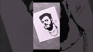 carryminati drawing with black marker 😍😍sorth drawing art [upl. by Nosyerg]