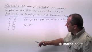 Varianz Standardabweichung Erwartungswert und wie man richtig damit rechnet Beispiel 2  W1105 [upl. by Qifar660]