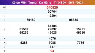 Xổ Số Đà Nẵng 09112024  XSDNA 0911 [upl. by Inalel]