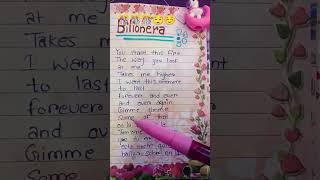 Bilionera song lyrics with me  l music remix lyricalemonade [upl. by Atsillak669]