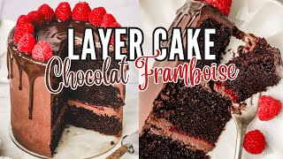 Layer Cake Chocolat Framboise  Ganache Chocolat et Garniture aux framboises  Sweetly Cakes [upl. by Trojan815]