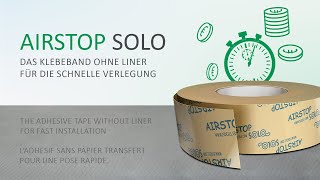 AIRSTOP SOLO  Das Klebeband ohne Liner für die schnell Verlegung  240 min [upl. by Yasnyl726]