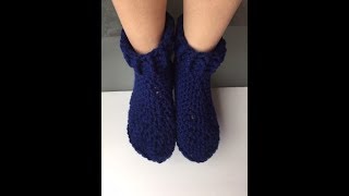 Crochet Tutorial on Mens Womens Slippers Booties Sz 910  Quick amp Easy to make [upl. by Yssim852]