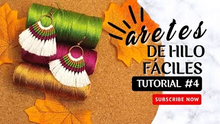 DIY Como HACER Aretes de HILO Fáciles 4 [upl. by Auqenehs]