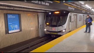 TTC Subway Ride on line 1 from SheppardYonge Station to Davisville Station December 13th 2022 [upl. by Assenal319]