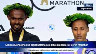 Milkesa Mengesha and Tigist Ketema seal Ethiopia double at Berlin Marathon [upl. by Obed890]