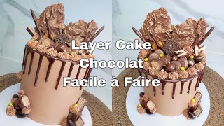 Décor Layer CakeDrip Cake Chocolat Facile à faire✨ Même pour les débutants [upl. by Jillene355]