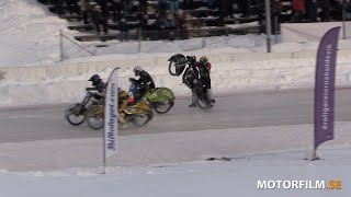 20240127 FIM Ice Speedway World Championship Qualifying Round Örnsköldsvik Sweden Crashes [upl. by Homere]