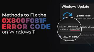 Fix Windows Update Error 0x800f081f Windows 11 Update Failed 0x800f081f Error [upl. by Sumedocin288]