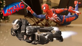 SPIDERMAN PS4 VS WAR MACHINE BATTLE ROYALE Stop Motion [upl. by Meeka]