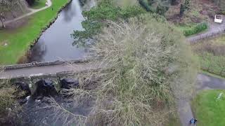 Flying Under Bridge Antrim castle Gdns [upl. by Eimia336]