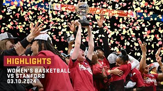 Womens Basketball  Pac12 Tournament Final USC 74 Stanford 61 Highlights 31024 [upl. by Enyrehtak]