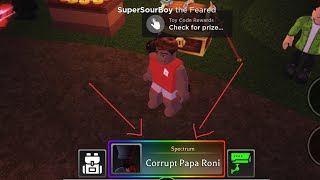 CLAIMING SUPER RARE CORRUPT PAPA RONI FROM TOY CODE🔥🔥  Roblox Survive the killer [upl. by Ainimreh]