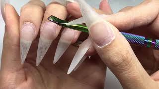 INFILLING MY ACRYLIC NAILS  NATURAL NAIL PREP [upl. by Brownley]