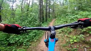 Riding a Pivot Switchblade demo bike around Cuyuna [upl. by Ahsinel]