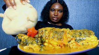 Asmr mukbang cocoyam soup with cassava fufu [upl. by Chariot]