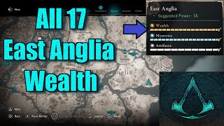 Assassins Creed Valhalla All East Anglia Wealth Locations guide [upl. by Josefina]