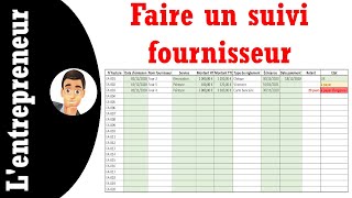 Faire un suivi fournisseurs sur Excel [upl. by Sidnak]