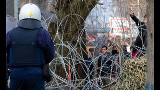 Greek Police Defend EU Border As Thousands of Migrants Trying to Enter Greece [upl. by Aiuqram78]