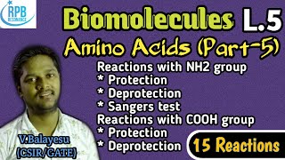 Reactions of Amino acids Reactions with NH2 amp COOH group  Protection amp De Protection ll CSIRGATE [upl. by Apgar]