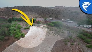 BIGGEST Craziest Flash Flood Front Wall Intercept in Rimrock Arizona [upl. by Alaine]