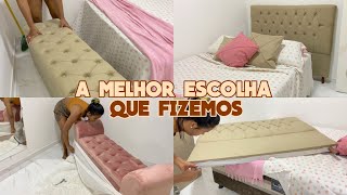 CHEGARAM A CABECEIRA E BAÚ DO CLOSET E NOSSO QUARTO😍😍 ficou lindo vlog [upl. by Eiramit]