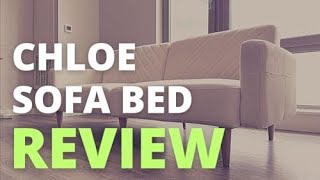 Mopio Chloe Futon Sofa Bed Review  Grey Mid Century Modern Sofa  Mid Century Modern Loveseat [upl. by Hgielrahc]