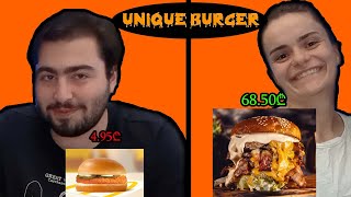 🍔Unique Burger🔥68₾ ბურგერის გასინჯვა Mukbang Challange🔥 [upl. by Dnalra]