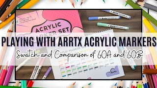 ARRTX Acrylic Markers  60B Set Swatch and Compare  Adult Colouring [upl. by Sulecram]