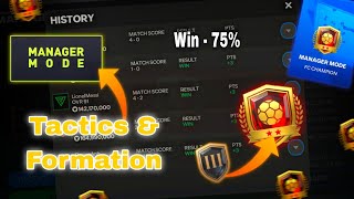 BEST MANAGER MODE TACTICS IN FC MOBILE  NEW BEST TACTICS FORMATION  fifamobile eafc24 video [upl. by Riegel354]