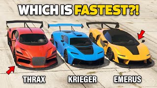 GTA 5 ONLINE  KRIEGER VS EMERUS VS THRAX WHICH IS FASTEST [upl. by Hirasuna]