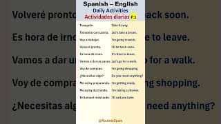 Actividades diarias 1english languagelearningspanishacademyingles spanishlessonsonline spanish [upl. by Ielak]