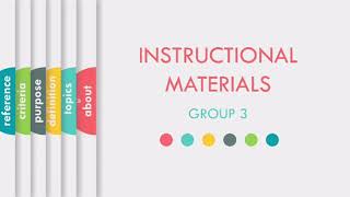 Instructional Materials  Purpose and Guidelines for Selecting IMs [upl. by Ahsimek]