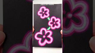 Flower Blossom with Neon technique Tutorial drawingtutorial draw creative [upl. by Levan137]