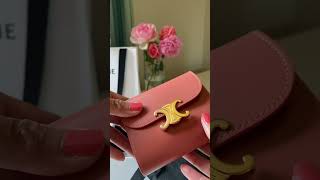 Unboxing Celine Wallet in the Color Lychee [upl. by Llerdnek801]