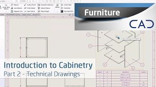 Introduction To Cabinetry Within SolidWorks Part 2 Technical Drawing [upl. by Eisle]