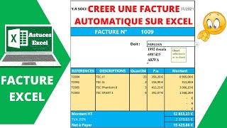 Comment faire une facture automatique sur Excel [upl. by Zared]