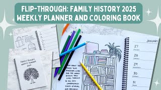 Full FlipThrough Family History 2025 Weekly Planner and Coloring Book [upl. by Rhiana]