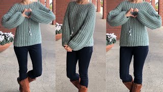 How to Crochet SUPER EASY Oversize Sweater Beginners Friendly Crochet Video Tutorial [upl. by Eniamzaj]