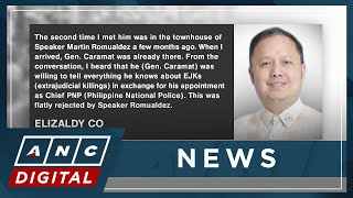 Co Caramat attempted to bribe speaker with drug war information in exchange for PNP Chief post ANC [upl. by Liuqa]