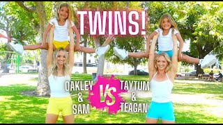 Twin Acro Challenge With the Rybka Twins amp Taytum amp Oakley [upl. by Nnylaehs]