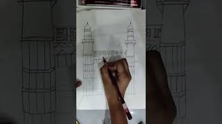 charminar drawing with pencil❤️👌shorts drawing charminar [upl. by Frasco]