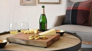 Woodwaves Entertaining Ideas Wine and Cheese Glasses Serving Boards Trays Accessories [upl. by Wallinga658]