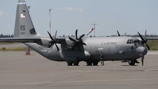 USAF Lockheed C130 Super Hercules Full Engine Start amp Departure [upl. by Gentille]