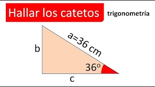 HALLAR LOS CATETOS CONOCEMOS LA HIPOTENUSA Y UN ÁNGULO Trigonometría [upl. by Animrelliug853]