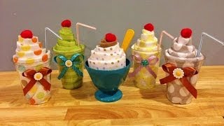 DIY Baby Shower Gifts Receiving Blanket Milkshakes and Ice Cream Sundae [upl. by Wayne]