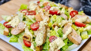 SALADE CÉSAR🥗 LA RECETTE D’ÉTÉ RAFRAÎCHISSANTE Avec sa vinaigrette👩🏻‍🍳 Deli Cuisine [upl. by Calvinna]