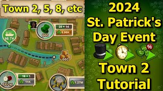 Forge of Empires 2024 St Patricks Day Event  Town 2 StepByStep Tutorial How to Use Boosters [upl. by Elaweda]