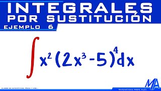 Integrales por Sustitución  Cambio de variable  Ejemplo 6 [upl. by Ettennaj]