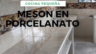 ✅MESON DE COCINA EN PORCELANATO shorts lavamanos [upl. by Kcinom961]